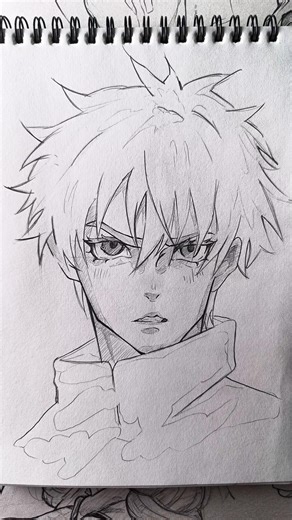 Gojo Satoru Face Drawing #art #drawing #gojo #jujutsukaisen #anime #animedrawing #shorts #animeart