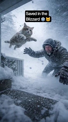 Blizzard Battle: Man vs. Snowstorm to Save Cat ❄️🐱