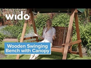 Wido Wooden Swinging Bench with Canopy Product Video (FSWSET5)