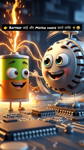 🤯 Battery आई और Motor dance करने लगी! ⚡😂#Electronics#Motor#Battery#Shorts#Prakriti_Path