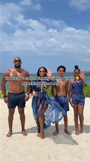 Tropical vacation family outfits goals! ☀️ Matching resort style with @yolandekelly #outfitinspo
