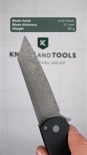 Pro Tech Malibu 5401 AW, Acid Wash MagnaCut Reverse Tanto, Black Aluminum, pocket knife