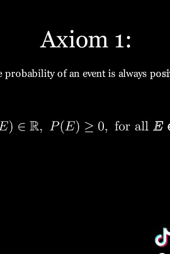 The 3 axioms of probability, discovered by Andrey Kolmogorov in 1933. #mathematics #math #statistics #probability #stem #fyp