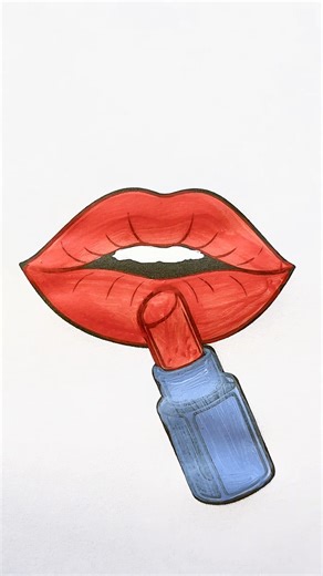 Lips 💋✨💄| Coloring for girls #artist #coloring #drawing #girls #lips #lipstick #barbie #makeup