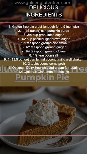 🍴 Gluten-Free Dairy-Free Pumpkin Pie Recipe - Easy & Delicious! ✨