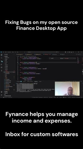 Fixing bugs on my open source finance desktop app