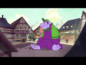 Jellystone: Doggy Daddy being flattened by Grape Ape