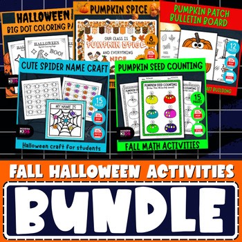 BUNDLE! Fall Halloween Math, Bulletin Board, Coloring Page   Digital Resources