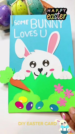 DIY EASTER CARD #easter #easterbunny #eastercrafts #eastercraft #eastercard #eastercardmaking #eastercardideas #easteractivities #easteractivitiesforkids #easteractivity #handmadecards #handmadecardsideas #papercrafts #papercraftforkids