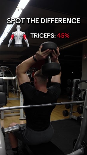 Single dumbbell skullcrusher is one of the exercises I see people struggle with the most. Honestly, I don’t really like it, and I don’t have enough mobility to keep my elbows narrow and fixed, but for some of you this might be helpful. Spot the difference in how I perform this exercise. The goal is to target the biggest part of the arm - the long head of the triceps. The same principles from the regular skullcrusher apply: keep your elbows behind your head, in a fixed position, and as narrow as 