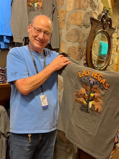 If anyone knows what’s hot at Miracle Mile, it’s Brett 👀🔥 Check out his go-to designs and come shop with him in person! #crazyshirts #miraclemile #vegas #shopping #meettheteam #store #nevada #fyp #foryoupage