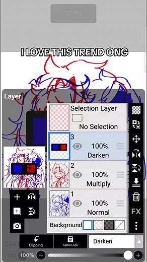 Red and Blue Art Trend on ibis Paint X