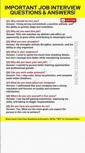 9 Most Common Job Interview Questions and Answers