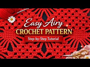 Beautiful Airy Crochet Stitch Pattern ❤️🧶 Easy & Elegant Lace Design