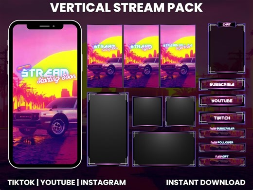 Car Vertical Stream Pack | Tick Tock Car Overlays | Stream Pack |car Overlay | Twitch Panels | Racing Car Screens | Twitch Panels - Etsy UK