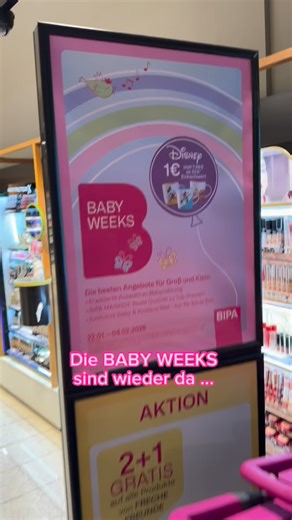 Die BABY WEEKS sind wieder da, vollgepackt mit tollen Angeboten für Groß und Klein! 🍼💞 Sichere dir jetzt deine Baby‑Favoriten zu unschlagbaren Preisen in deiner BIPA Filiale oder in der BIPA App! Alle Infos auch unter bipa.at/c/baby-und-kind *Gültig von 22.01.-04.02.2026. Auch gültig im BIPA Online Shop. Ausgenommen Dauertiefpreis-Aktionen, Clever und Today sowie mit SALE gekennzeichnete Produkte und Pfand sowie Säuglingsanfangsnahrung. Nicht mit anderen Aktionen und Rabatten kombinierbar. Pre