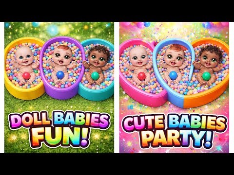 🎈 Happy Baby Dolls Playing with Colorful Balls!