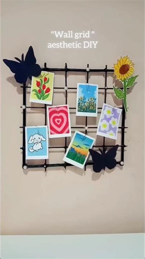 wall grid for study table 💌🖍️ #wallgrid #diy #aesthetic #decor #roomdecorating #cuteroom #ytshorts