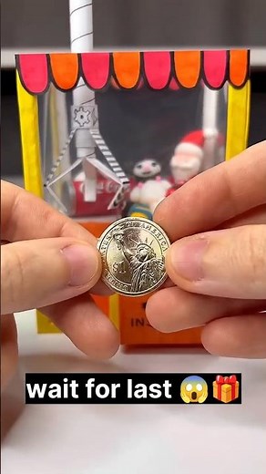 "DIY Paper Claw Vending Machine | Grab the Gift with Coin! #Shorts"