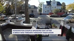 Multiple teens caught on camera throwing brick at Kensington home