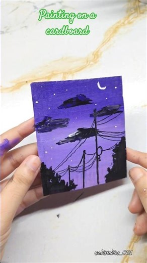 DIY painting on cardboard ✨#art #diy #shorts #painting