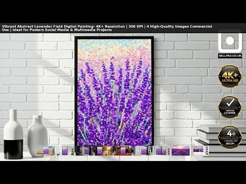 Vibrant Abstract Lavender Field Digital Painting - #ArtLovers