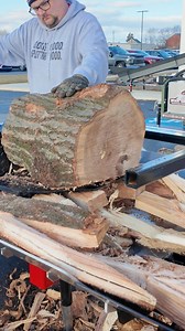 3x3 square splits with the DIESEL box wedge at Wolfe Ridge #Professional #Firewood #Equipment | Wolfe Ridge Professional Firewood Equipment