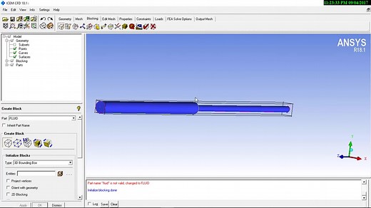 ICEM CFD Tutorial - Hexa mesh of Two pipes with two different diameters