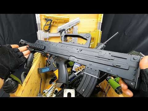 Ultimate Toy Gun Arsenal! Black Rifles, Golden Pistols, MP5, AUG & Tactical Weapons Box Unboxing