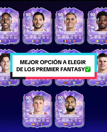 MEJOR OPCIÓN DE LOS PREMIER FANTASY✅ #elprofegamer🇲🇽 #elprofegamer1 | premier fantasy fc26