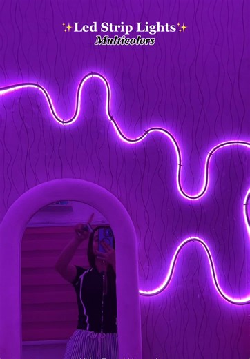 Colorful LED Strip Lights Room Makeover