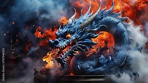 Chinese dragon statue Chinese culture symbolizes power, nobleness, honor, luck, and success. 2024 year of the dragon