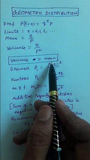 Geometric Distribution at a glance for Statistics Students #jogiraju
