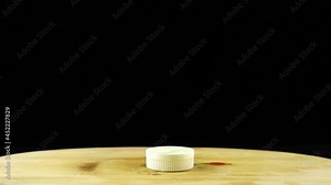 A chemical reaction mixes brake fluid and pool chlorine. Concept of chemical reaction about spontaneous combustion