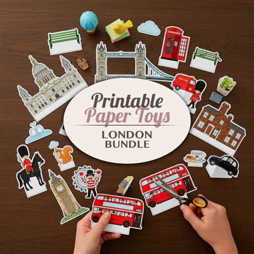London Landmarks Printable Paper Toy Cut Outs | Craft Activity Bundle - Etsy