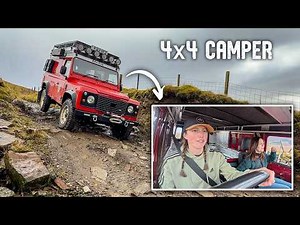 Taking our unfinished Land Rover camper off road! DIY self built camper van.