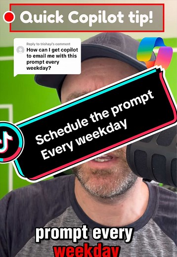 Replying to @trishayi You can use Copilot to schedule the prompt every weekday! #microsoftcopilot #aitips #aitipsandtricks #aiatwork #bankholiday
