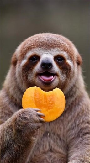 Cute Sloth Eating Mango 🥭 | Slow Juicy ASMR