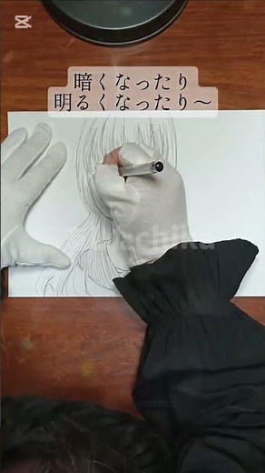 アナログペン画 美少女イラストメイキング動画 #イラスト #drawing #shorts #イラストメイキング