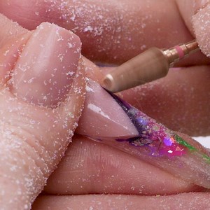 how to Cut New Smile lines from your client's old set! | Kirsty Meakin Nail Artist