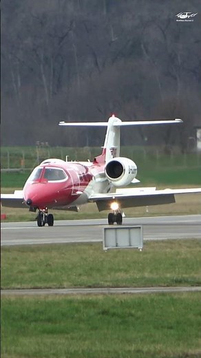 Legendary Learjet 35A Landing at Bern, Switzerland!