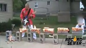 25K views · 158 reactions | Karate chops! Electric guitar! Bricks on fire! World record! | RecordSetter | Facebook