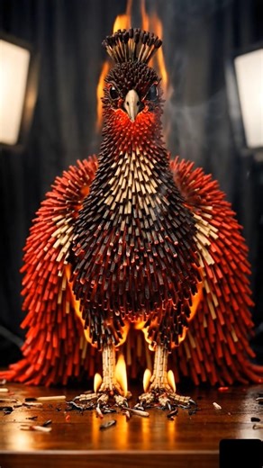 हजारों माचिस की तीलियों से बना अद्भुत पक्षी 🔥 #shorts #viralvideo