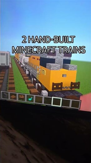2 hand-built 1×1 scale minecraft trains