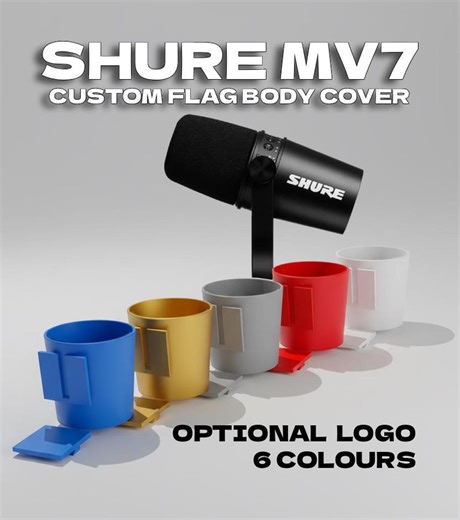 Shure MV7 Custom Logo Flag Hard Mic Cover Wrap Decal | Multiple Colours - Etsy Canada