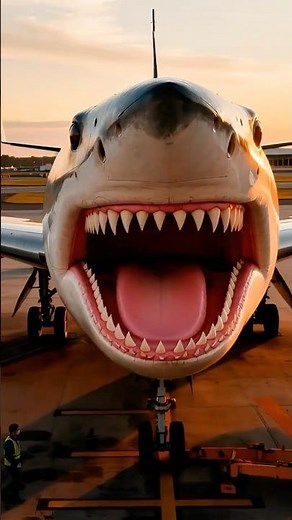 AMAZING SHARK PLANE！ 😱✈️ #Shark #Plane #AIArt #airplane #ai #aviation #travel #aeroplane