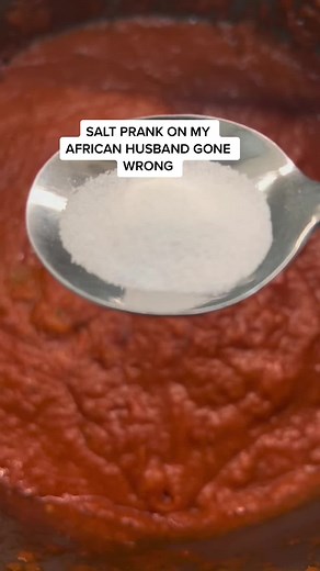 I decided to do the salt prank on my husband. Let’s just say it didn’t go as planned. #saltprank #prankonhusband #pranking #couplepranks #prankingmyhusband #africancouple #blackcouple
