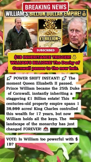 WILLIAM'S BILLIONS! 💸 How The Duchy of Cornwall Passed to the New Heir! #RoyalDrama #DuchyOfCornw