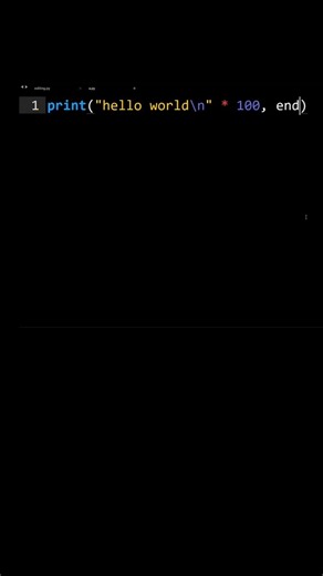 Print Hello World 100 Times In Python With String Repetition