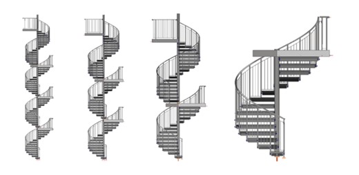 Autodesk Inventor 中的参数螺旋楼梯系统，配合 iLogic 自动化